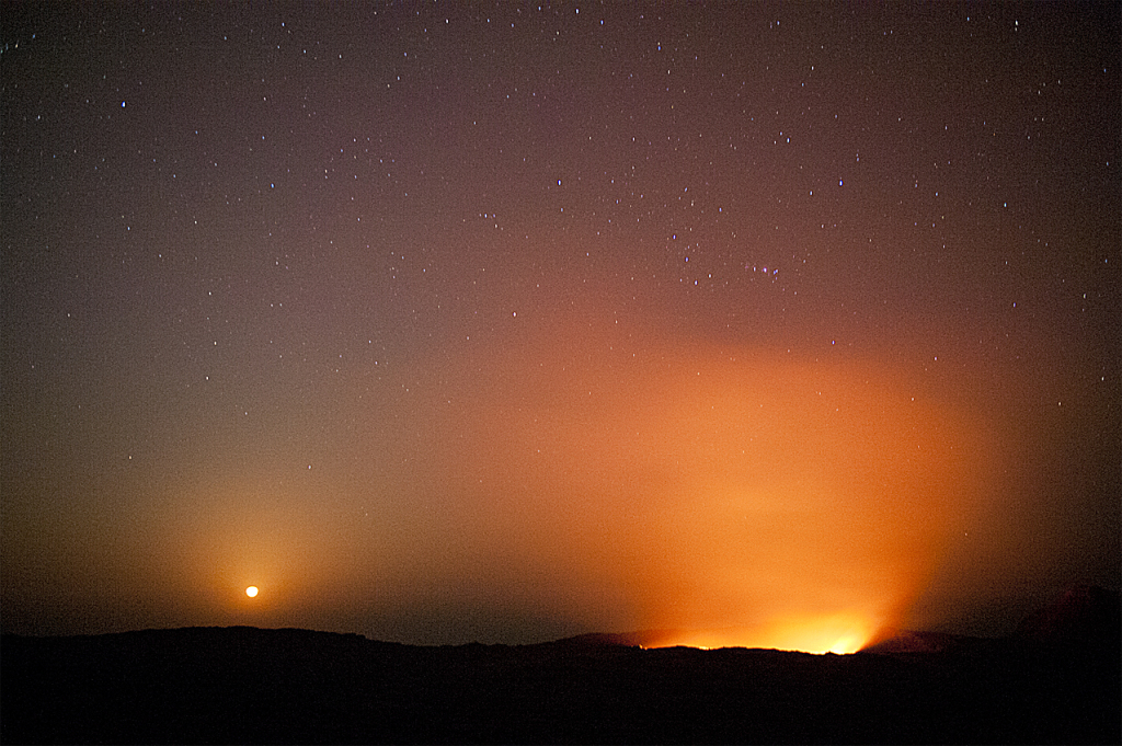 Full moon rising at Erta Ale